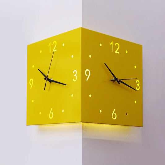 Automatic Induction 3D Double-Sided Corner Wall Clock