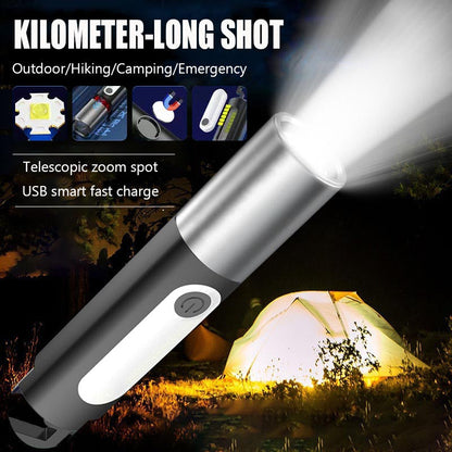 LED Retractable Multi-Function Glare Flashlight