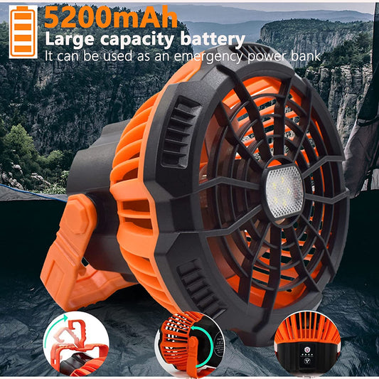 Portable Camping Fan with LED Lantern