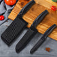 Black strip 3pcs stainless steel knife set